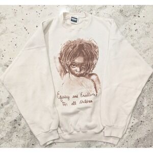 Equity & Excellence for‎ Children VTG 90s White XL Sweatshirt Academia Professor